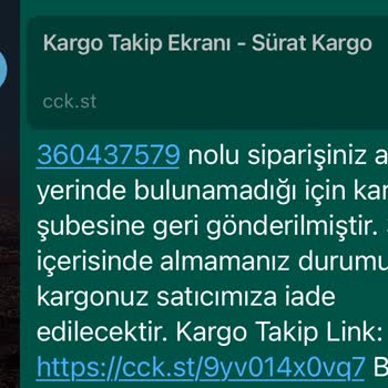 Sürat Kargo Kargonun Teslim Edilmemesi Kaybolması