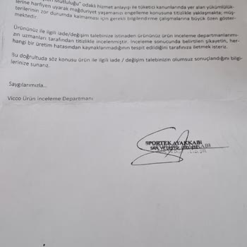 Vicco Garanti %100 İmalat Hatasını Kabul Etmiyor