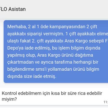 FLO Ayakkabı 2 Al 1 Öde Kampanyasından Aldığım Ürün Teslim Edilmedi