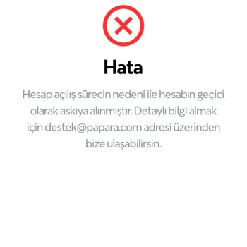 Papara Hesabım Askıya Alındı