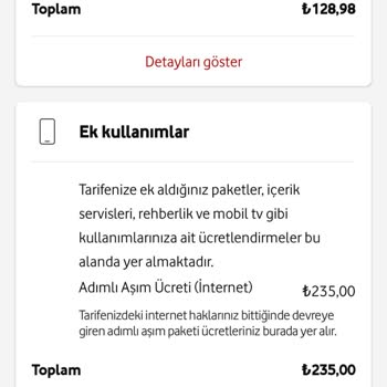 Vodafone Tafından 597 TL Çekilmiş