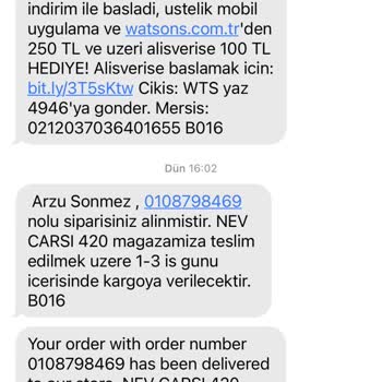 Watsons Kampanya Hediye Tl