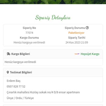Yeşilmarka 10 Gündür Ürünümü Kargolamadı