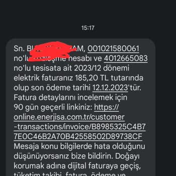 Enerjisa Başkent Elektrik Perakende Her Ay Erken Gelen Fatura