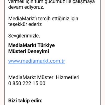 Media Markt Mağduriyetimin Giderilmesini Talep Ediyorum