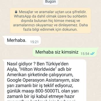 WhatsApp Üzerinden Şüpheli Mesaj