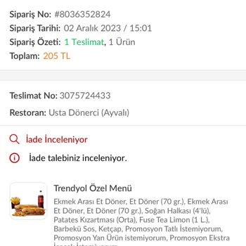 Trendyol Yemek Teslim Edilmeden Teslim Edildi