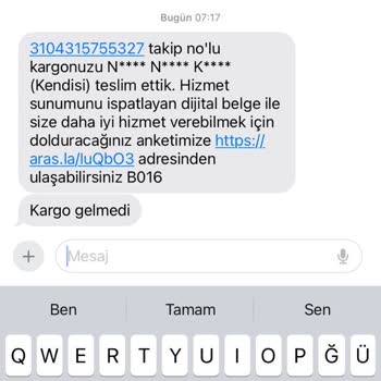 Aras Kargo Teslim Edildi Yazıyor Ama Teslim Edilmedi