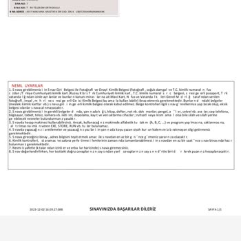 Anadolu Üniversitesi Sınav Yeri Merkezi Yanlış