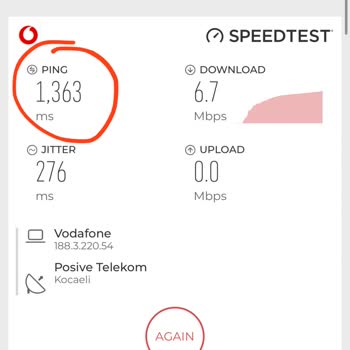 Vodafone Net Ping Sorunu Geçmiyor