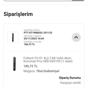 7 Kat Endüstriyel Yapı Market Satın Aldığım Ürünle Kargolanan Ürün Farklı