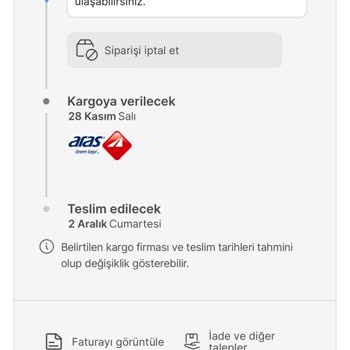 Hepsiburada Sitesinden Alınan Ürünün Kargoya Verilmemesi