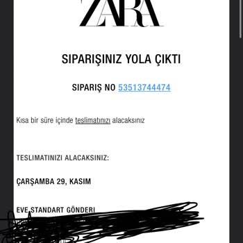 Zara Ve Kargoist Siparişi Teslim Edememesi
