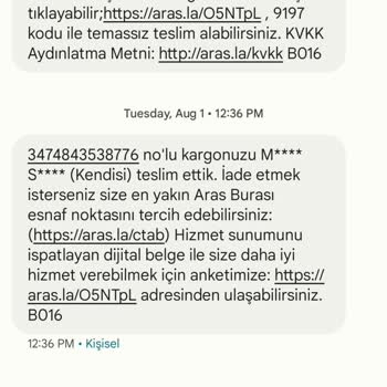 Aras Kargo Adıma Benden Habersiz Kargo Kabul Ediyor