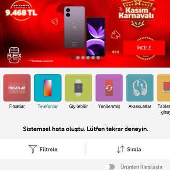 Vodafone Cep Telefonu Almak İstiyorum Sistem Hatasından Mağdurum Acil