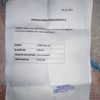 Piranha Servisinin Başarısızlığı Ve Adaptörün Tamir Edilememesi