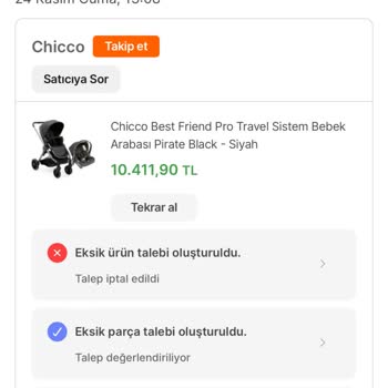 Chicco Ve Hepsiburada Eksik Ürün Gönderdiler Ve Kabul Etmiyorlar