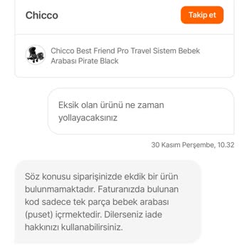 Chicco Ve Hepsiburada Eksik Ürün Gönderdiler Ve Kabul Etmiyorlar