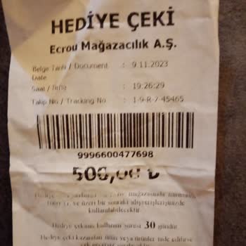 Ecrou Kendi Yaptıkları Yanlıştan Dolayı Hediye Çekimi Kullanamadım