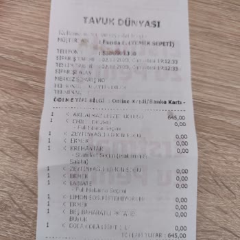 Pişmemiş Ürün Tavuk Dünyasının Suçu Sorumlusu Yemek Sepeti