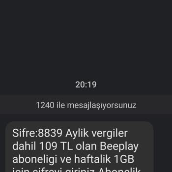 1240 Tan Gelen Mesaj
