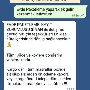 Meta Paketleme Evde İş Paketleme Adı Altında