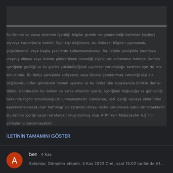 A101 Satın Aldığım Ürünün İadesini Almıyor