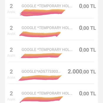 Google Kredi Kartı Mağduriyeti
