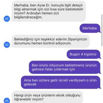 Getirin Eksik Getirdiğini Ürünü (stokta Var) Getirmeme Çabası