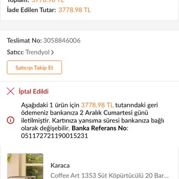 Trendyol Sipariş Sonrası Ürün Fiyatı Artınca Bilgim Dışı Sipariş İptali