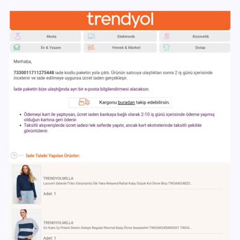 Trendyol Ürün İadesi Gerçekleşmedi