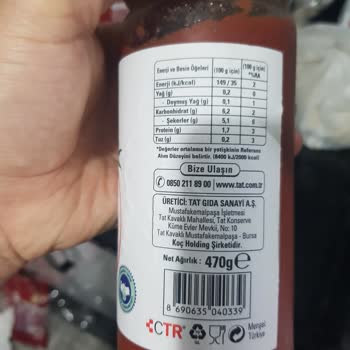 Tat Gıda Tat Domates Püresinden Kurt Cıktı.