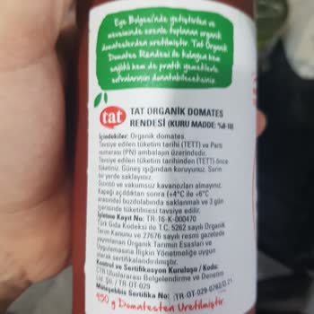 Tat Gıda Tat Domates Püresinden Kurt Cıktı.