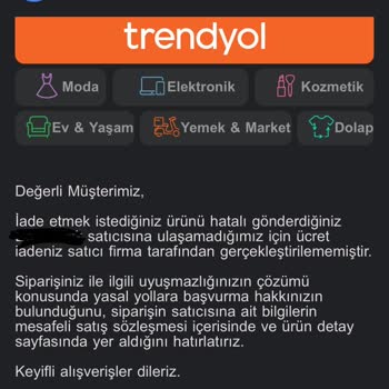 Trendyol İade Sürecinde Mağduriyetim