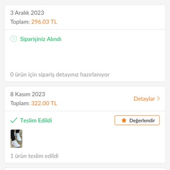 Trendyol 0 Ürün Sipariş