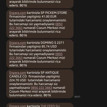 Enpara Şüpheli İşlem / Harcama İtirazı