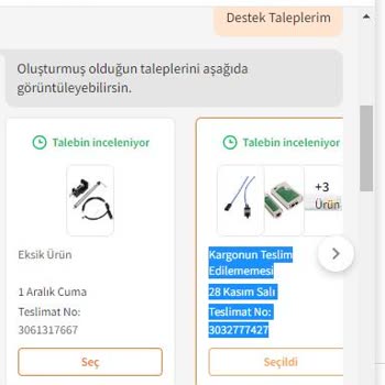 Trendyol Ürünlerim Teslim Edilmiyor