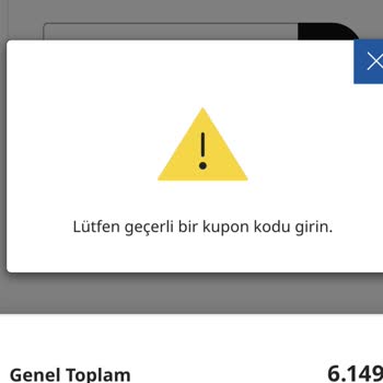 THY Shop And Miles Kod Geçersiz Hatası