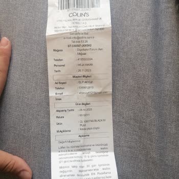 COLIN’S Deri Montuma El Koydular.