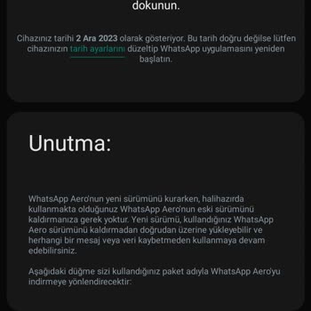 Whatsapp Aero Aero WhatsApp Güncellendikten Sonra Kullanılmıyor