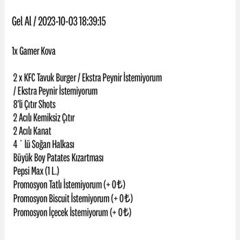 KFC Para İadesi Yapmadı
