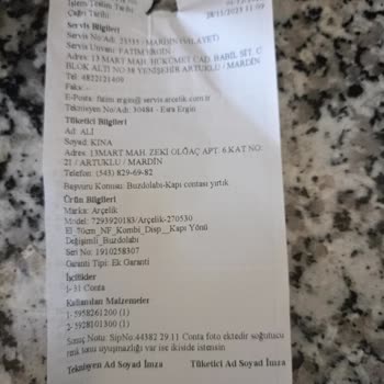 Arçelik Buzdolabı Servis Sıkıntısı