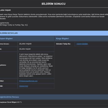 MNG Kargo Kayıp Kargo Ücretini İade Etmiyor