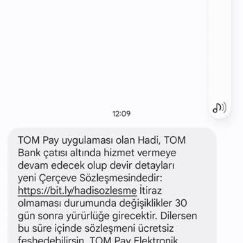 Hadi TOM Pay Bilgim Olmadan Üye Olunmuş İptal Etmek İstiyorum 0
