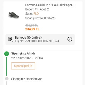 FLO Ayakkabı Teslim Edilemeyen Ürün