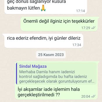 Sindal Giyim Sındal Giyim İade Sorunu: Paramı Alamıyorum!