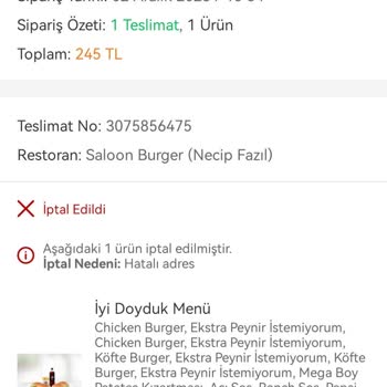 Trendyol Yemek Yemediğim Yemeğin Parasını İade Etmiyor