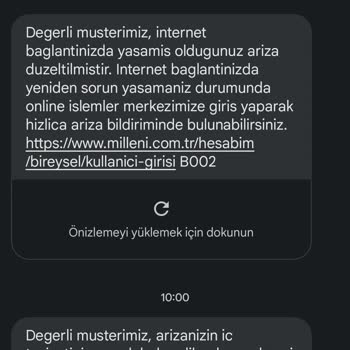Millenicom Benden Kaynaklanmayan Arıza İçin Ücret Talep Ediyor
