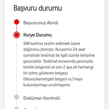 Vodafone Sim Kart Elimize Ulaşmadı