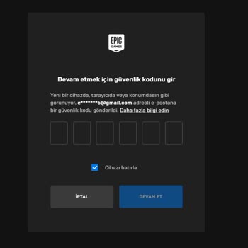 Epic Games-Ps Güvenlik Kodu Kapattığım Gmail Hesabıma Gidiyor